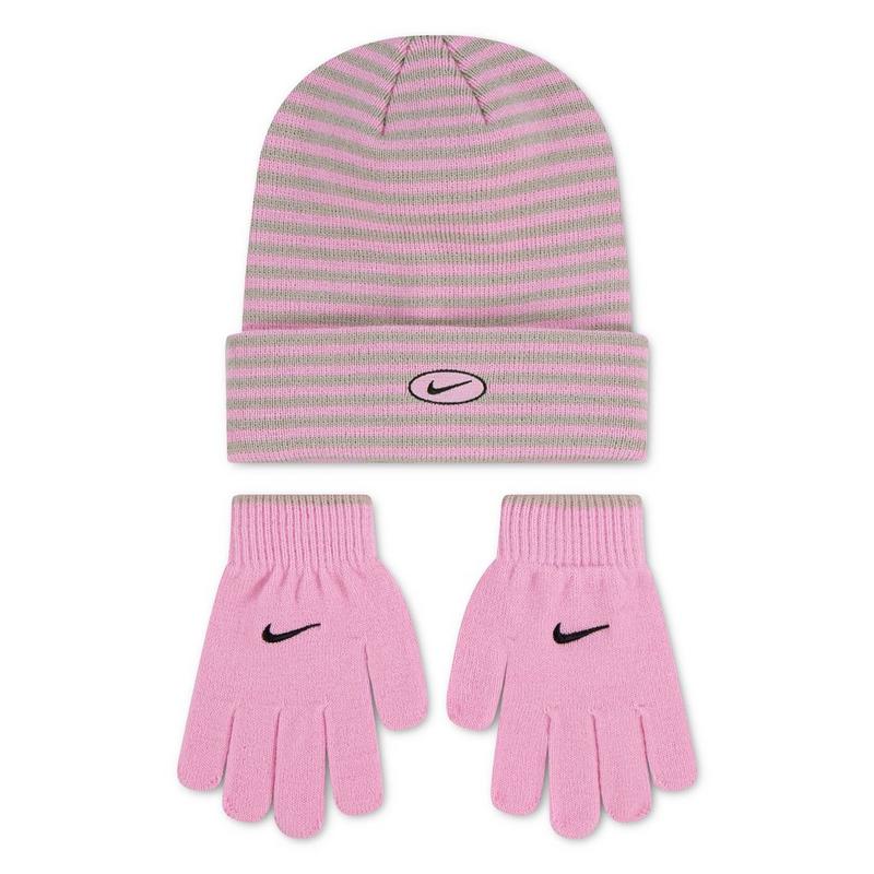Nike Juniors' [7-16] Micro Stripe Beanie + Glove Set