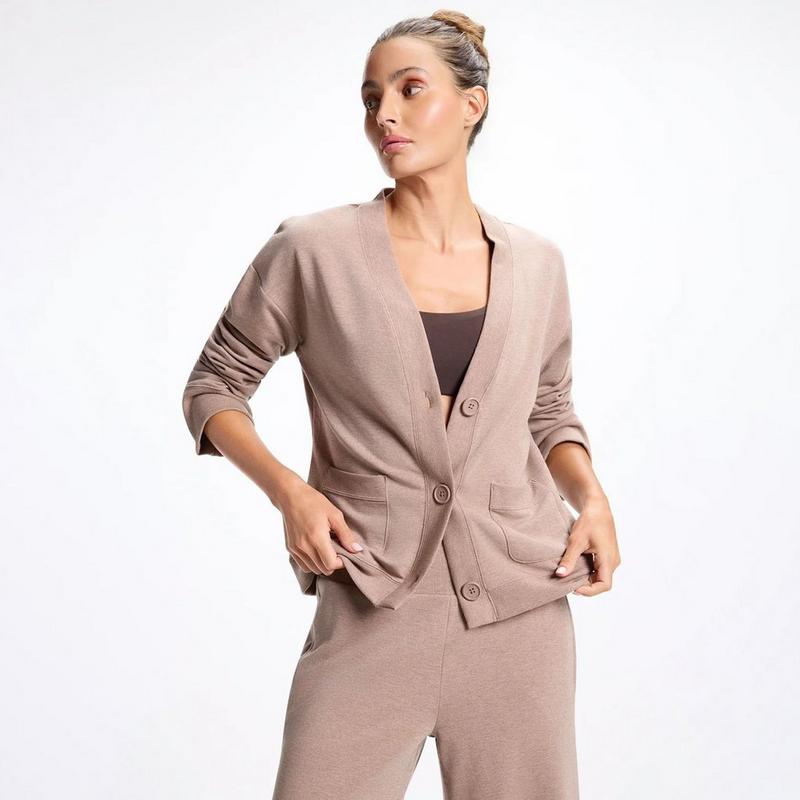 MPG Women's Cozy Fleece Button-Up Cardigan