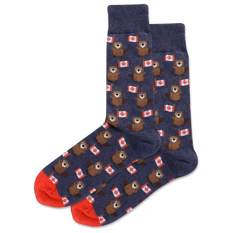 Hot Sox Men's Canada Beavers Crew Sock