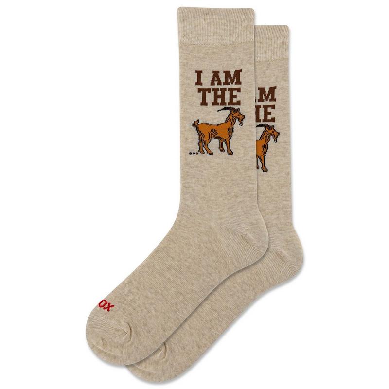 Hot Sox Men's I Am The GOAT Crew Sock