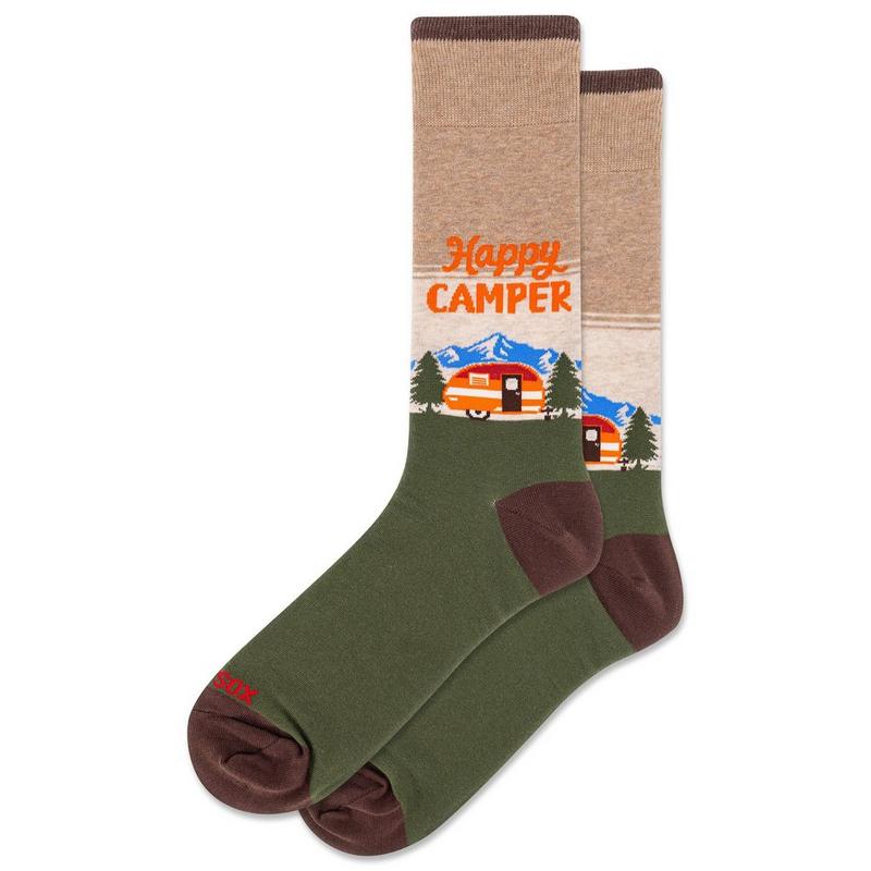 Hot Sox Men's Happy Camper Crew Sock