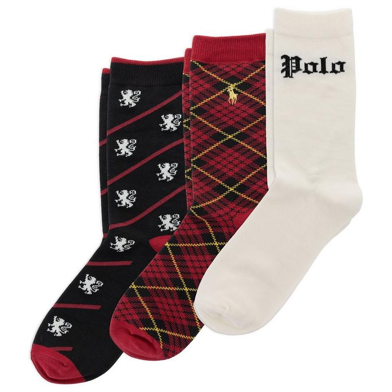 Polo Ralph Lauren Junior Boys' [8-20] Gothic Polo Script Crew Sock (3 Pack)