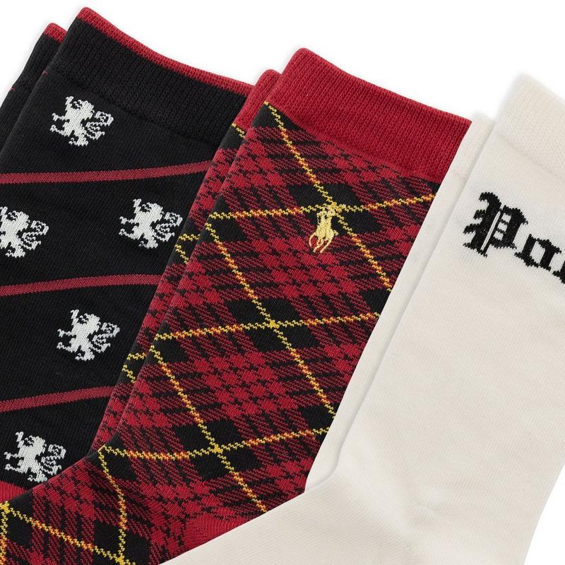 Polo Ralph Lauren Junior Boys' [8-20] Gothic Polo Script Crew Sock (3 Pack)
