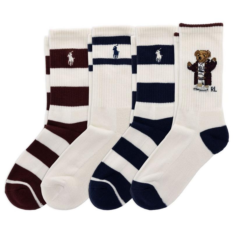 Polo Ralph Lauren Chaussettes Varsity Bear pour gar&ccedil;ons juniors [8-20] (paquet de 4)