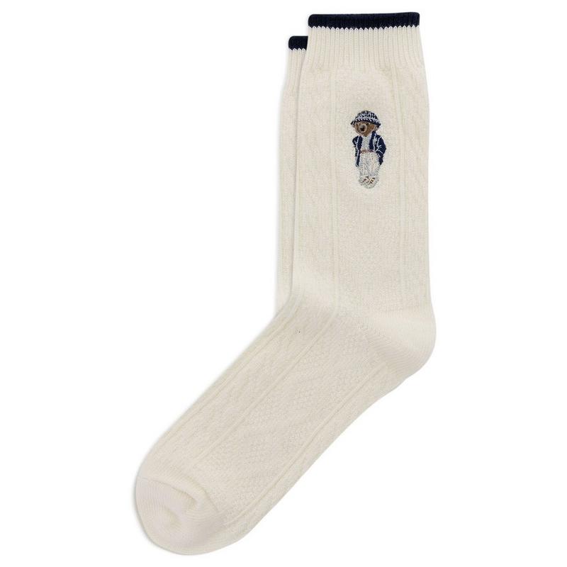 Polo Ralph Lauren Women's Cable Polo Bear Crew Sock