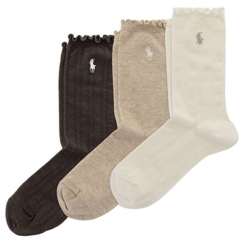Polo Ralph Lauren Women's Lettuce Edge Crew Sock (3 Pack)