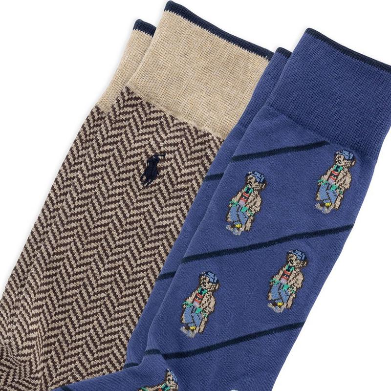 Polo Ralph Lauren Men's Mini Polo Bear Crew Sock (2 Pack)