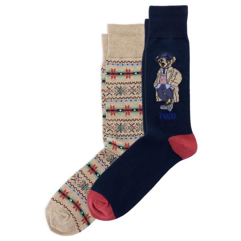 Polo Ralph Lauren Men's Litchfield Polo Bear Crew Sock (2 Pack)