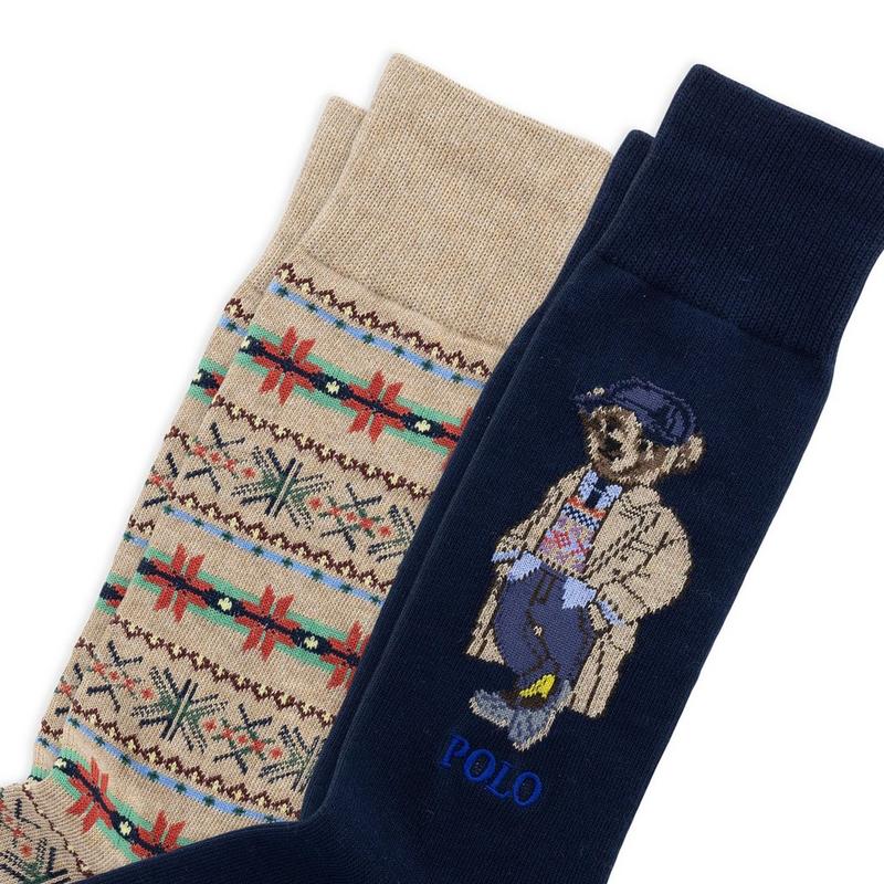 Polo Ralph Lauren Men's Litchfield Polo Bear Crew Sock (2 Pack)