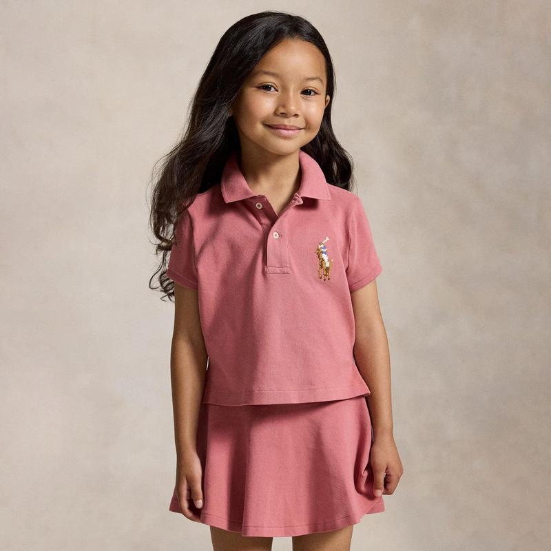 Polo Ralph Lauren Girls' [2-6X] Boxy Big Pony Stretch Mesh Polo