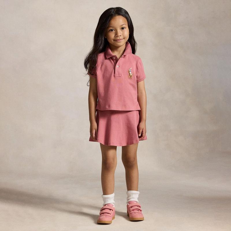 Polo Ralph Lauren Girls' [2-6X] Boxy Big Pony Stretch Mesh Polo