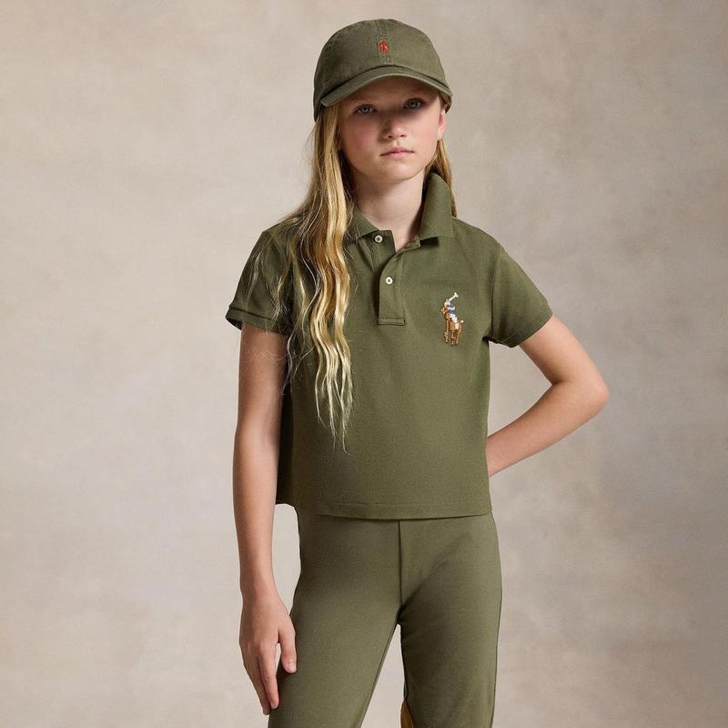 Polo Ralph Lauren Junior Girls' [7-16] Boxy Big Pony Stretch Mesh Polo