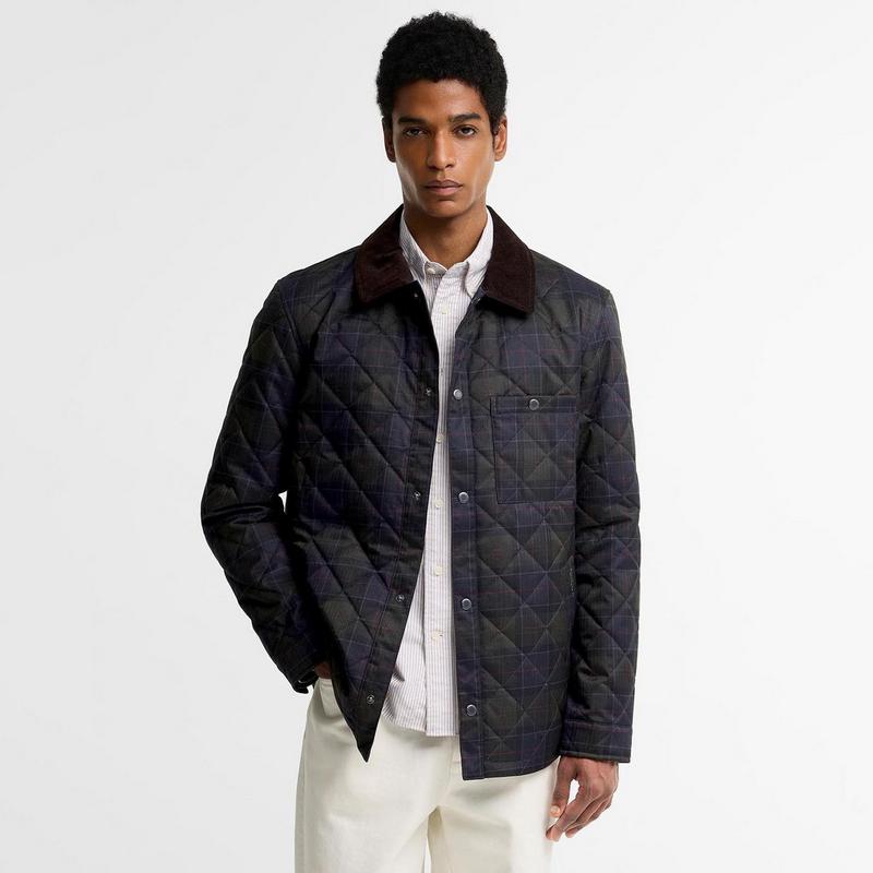 Barbour Veste matelass&eacute;e &agrave; carreaux pour hommes