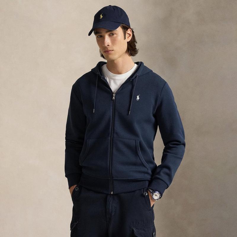 Polo Ralph Lauren Chandail &agrave; capuchon avec fermeture &eacute;clair en double tricot pour hommes