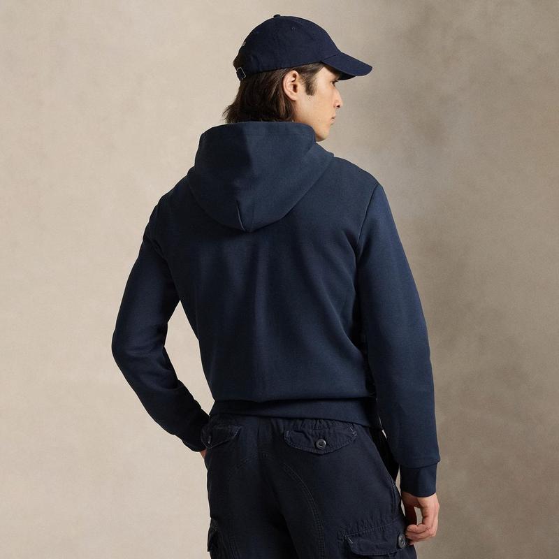 Polo Ralph Lauren Chandail &agrave; capuchon avec fermeture &eacute;clair en double tricot pour hommes