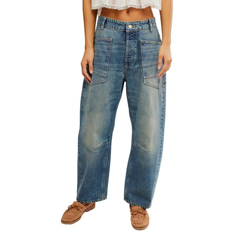 Free People Women's Minimalist Moxie Barrel Jean