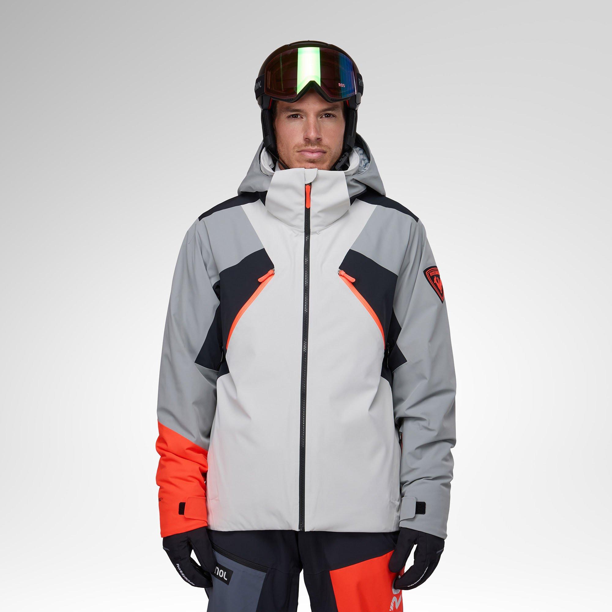 Rossignol | Men's 4-Way Stretch Insulated Ski Jacket, Light Grey, Size Medium