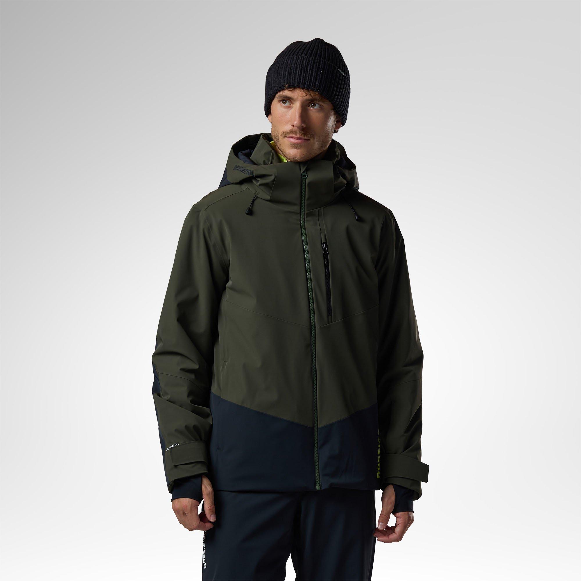 Rossignol | Men's 4WS Blackside Insulated Ski Jacket, Olive Shadow Black, Size XL