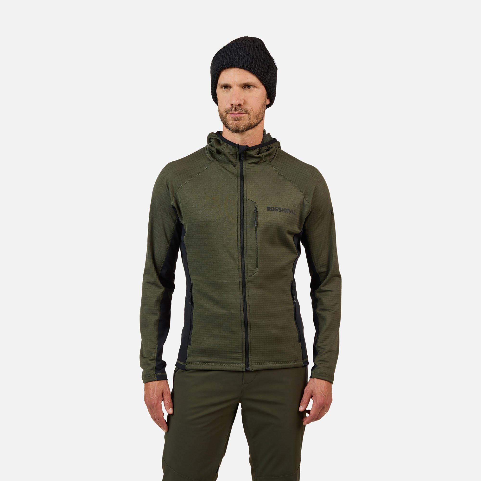 Rossignol | Men's Blackside Full-Zip Hooded Fleece Jacket, Olive Shadow, Size Small