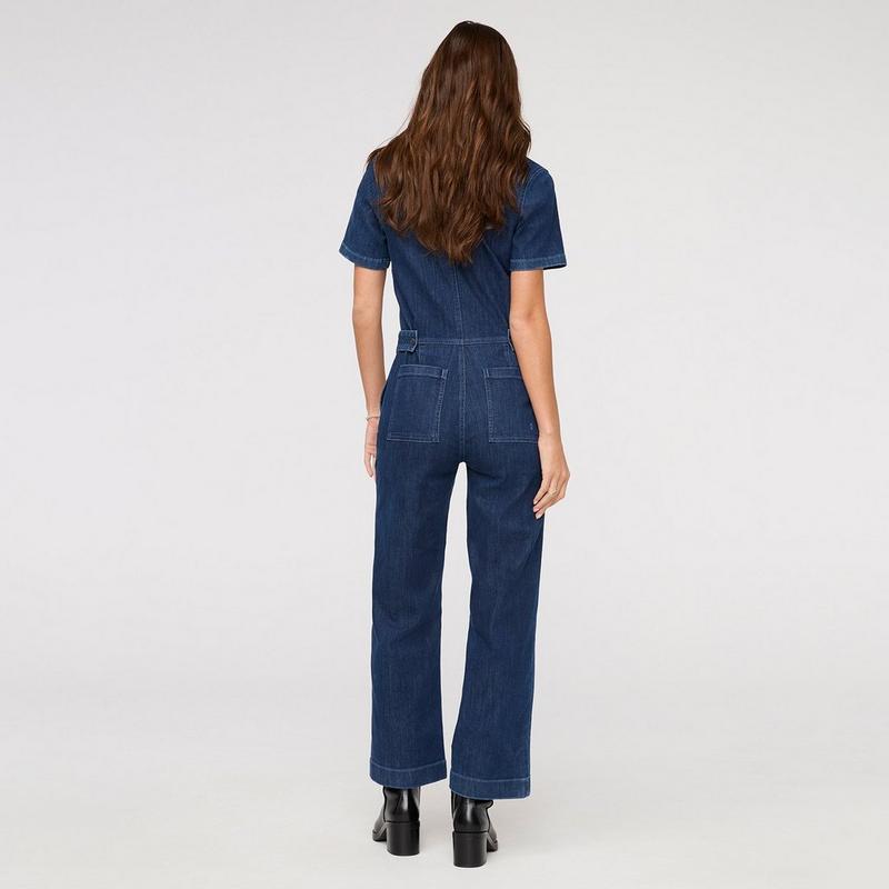 DUER Combinaison &agrave; manches courtes en denim Performance pour femmes