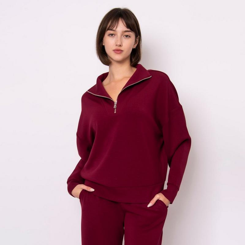 Oak & Ivy Women's Seanni Soft Knit Half-Zip Pullover Sweatshirt