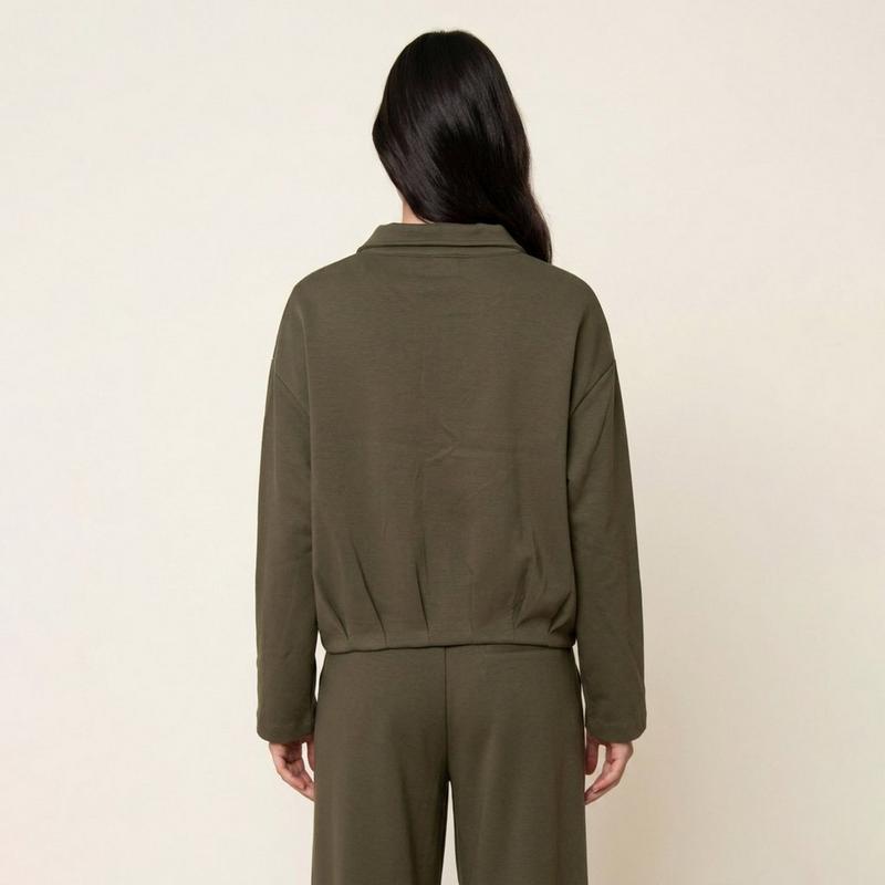 Oak & Ivy Women's Midora Bubble Hem Soft Knit Full-Zip Sweatshirt