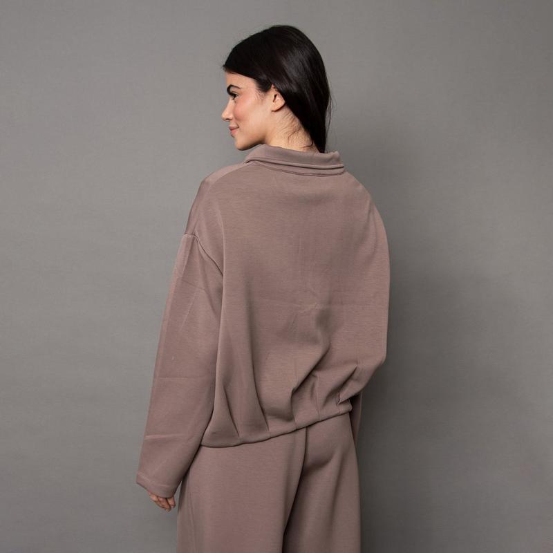 Oak & Ivy Women's Midora Bubble Hem Soft Knit Full-Zip Sweatshirt