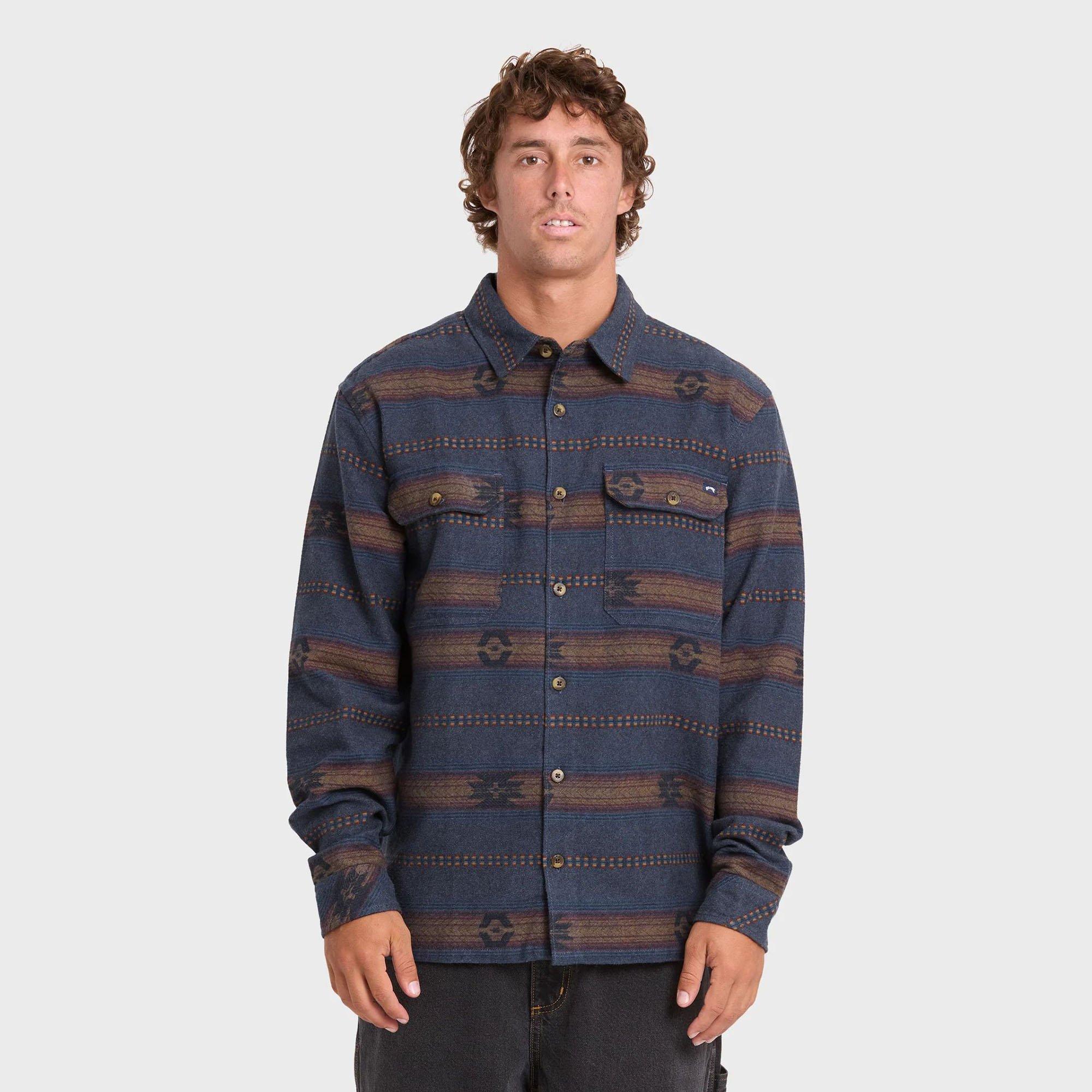 Billabong | Men's Offshore Jacquard Flannel Shirt, True Navy, Size Medium