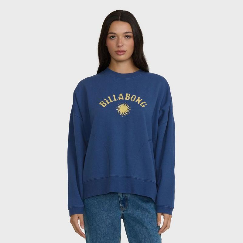 Billabong Women's Surf Camp Heritage Palm Crew Neck Sweatshirt