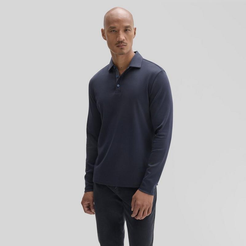 Robert Barakett Men's The Barakett Long Sleeve Herringbone Polo