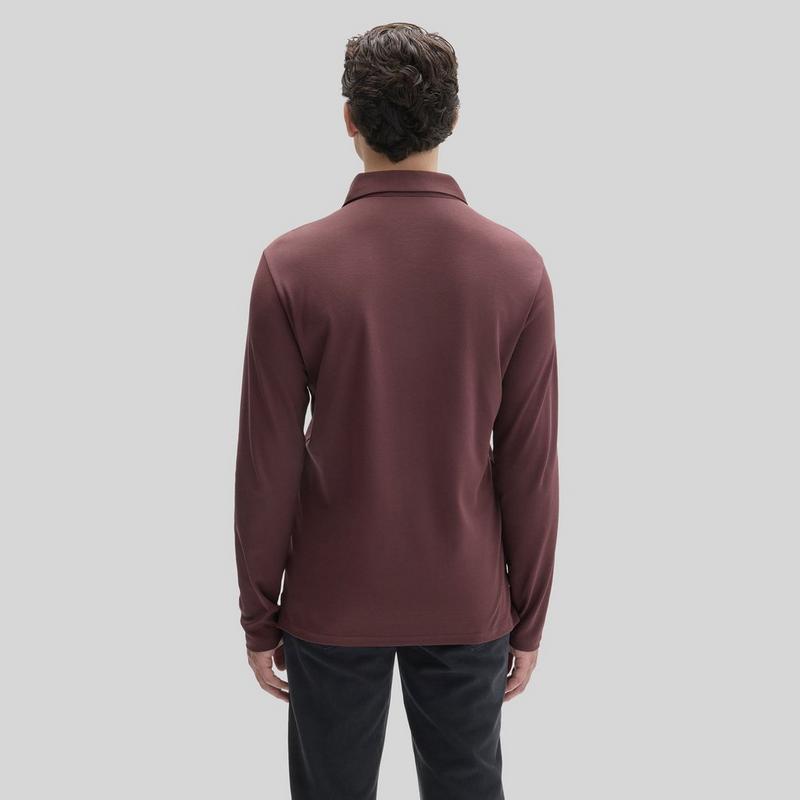 Robert Barakett Men's The Barakett Long Sleeve Herringbone Polo
