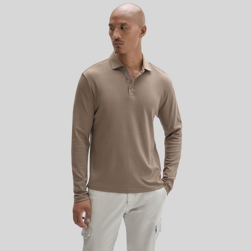 Robert Barakett Men's The Barakett Long Sleeve Herringbone Polo