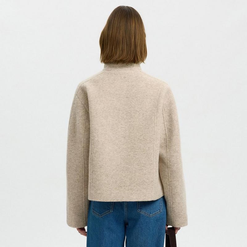 Selected Women's Short Wool-Blend Jacket