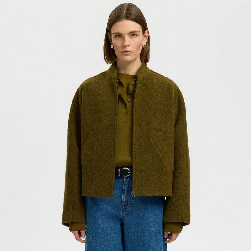 Selected Women's Short Wool-Blend Jacket