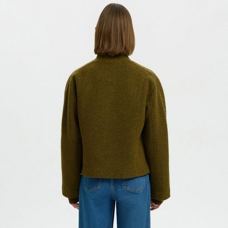 Selected Women's Short Wool-Blend Jacket