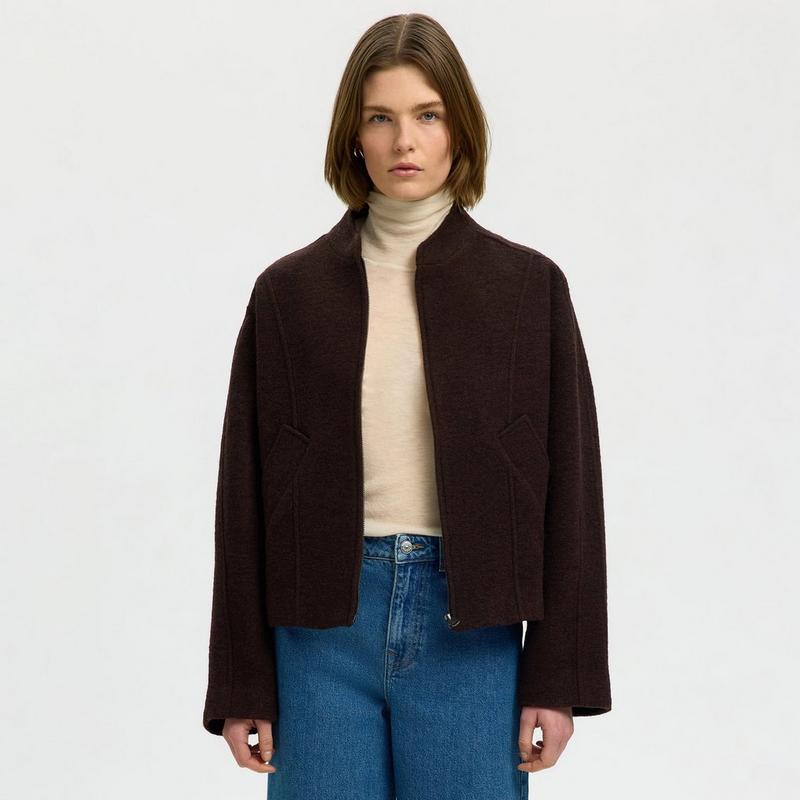 Selected Women's Short Wool-Blend Jacket
