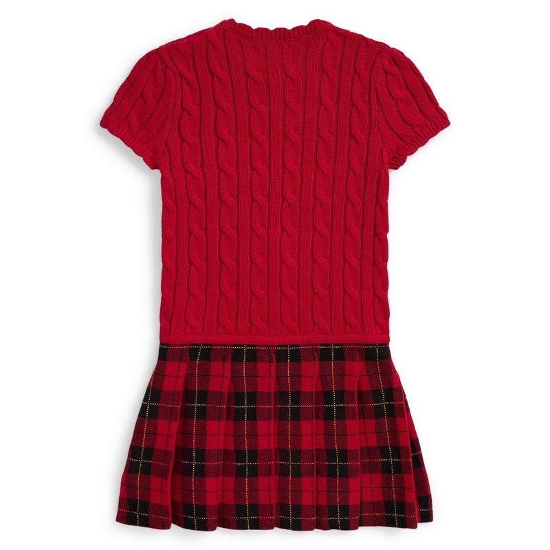 Polo Ralph Lauren Girls' [2-6X] Plaid-Skirt Cotton Sweater Dress