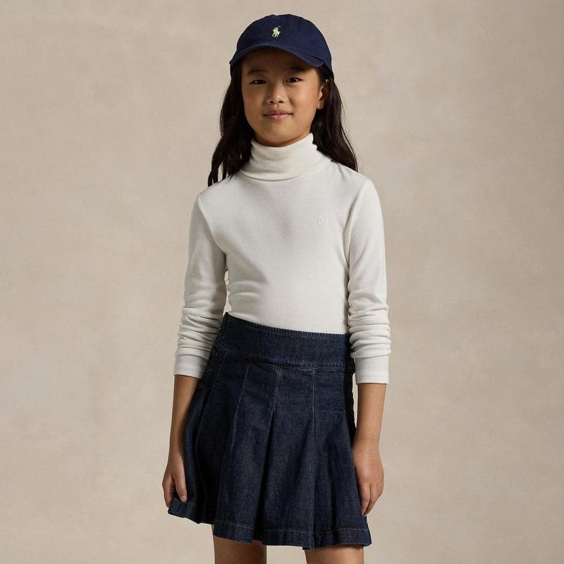 Polo Ralph Lauren Junior Girls' [7-16] Ribbed Cotton-Blend Turtleneck Top