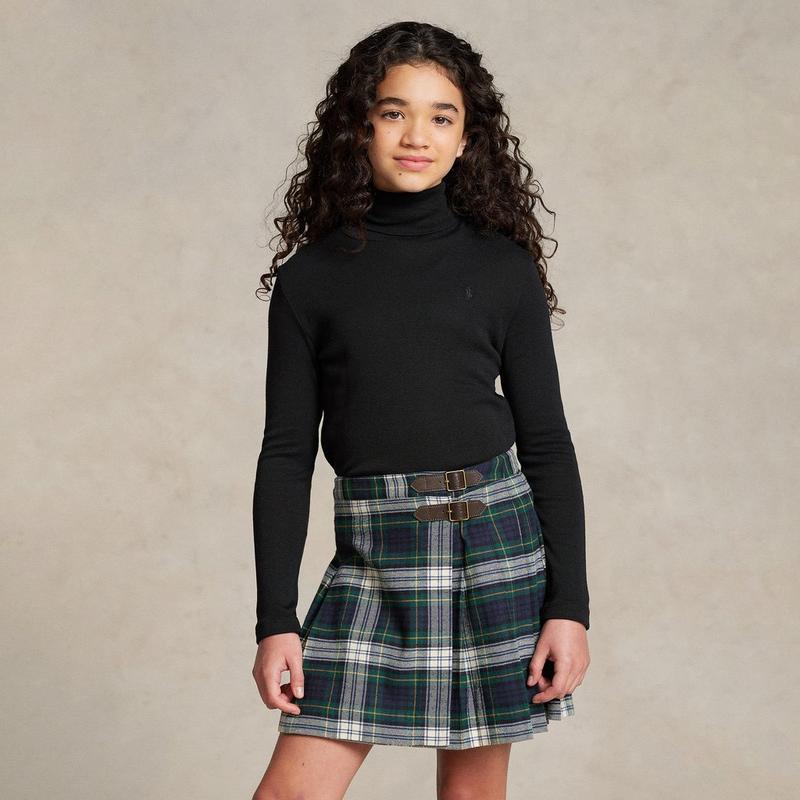 Polo Ralph Lauren Junior Girls' [7-16] Ribbed Cotton-Blend Turtleneck Top