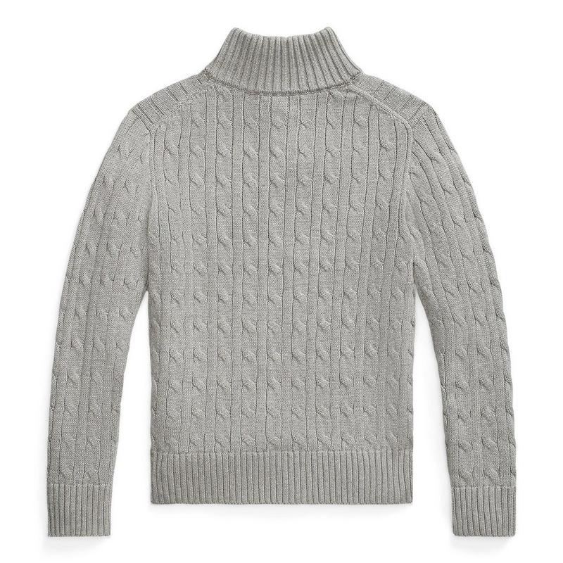 Polo Ralph Lauren Chandail &agrave; glissi&egrave;re 1/4 en coton torsad&eacute; pour gar&ccedil;ons juniors [8-20]