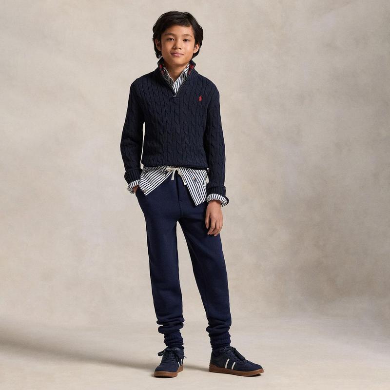 Polo Ralph Lauren Junior Boys' [8-20] Cable-Knit Cotton Quarter-Zip Sweater