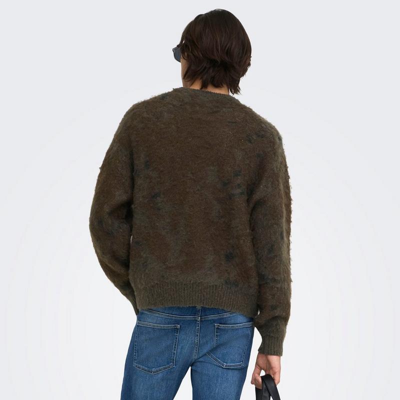 Only & Sons Men's Willis Fuzzy Knit Sweater