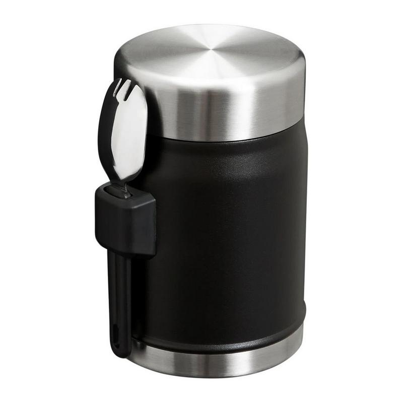 Stanley Contenant alimentaire l&eacute;gendaire classique + cuill&egrave;re-fourchette (14 oz - Noir 2.0)