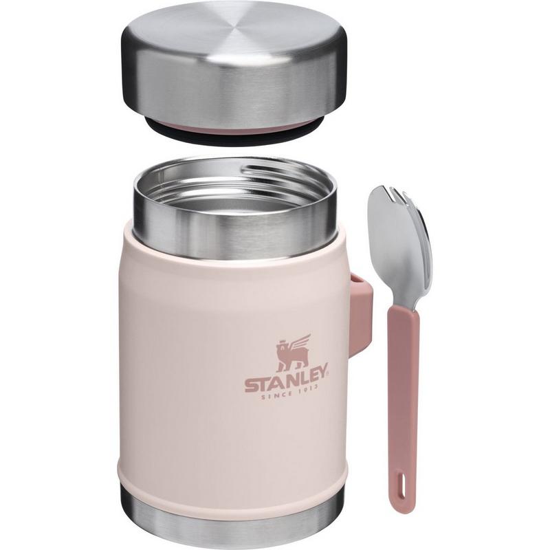 Stanley Contenant alimentaire l&eacute;gendaire classique + cuill&egrave;re-fourchette (14 oz - Quartz rose)
