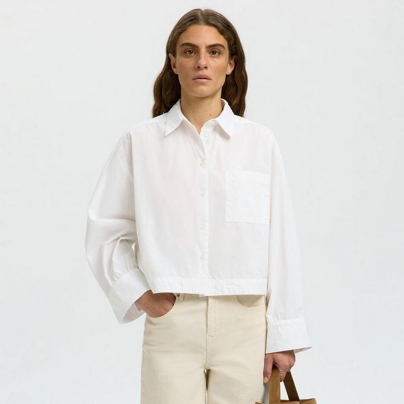 Selected Chemise courte Astha &agrave; coupe carr&eacute;e pour femmes