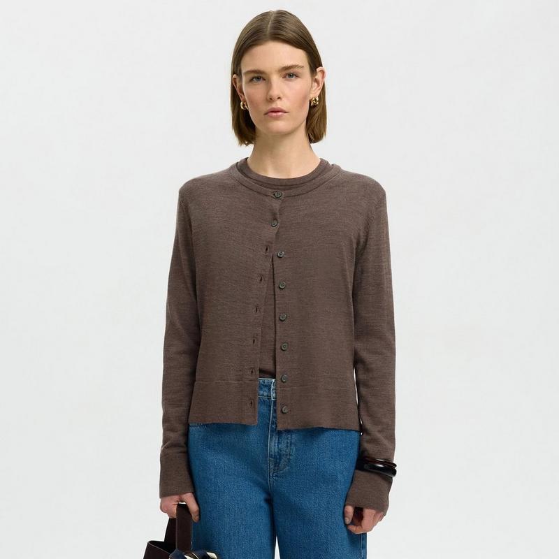 Selected Cardigan en laine m&eacute;rinos Thea pour femmes