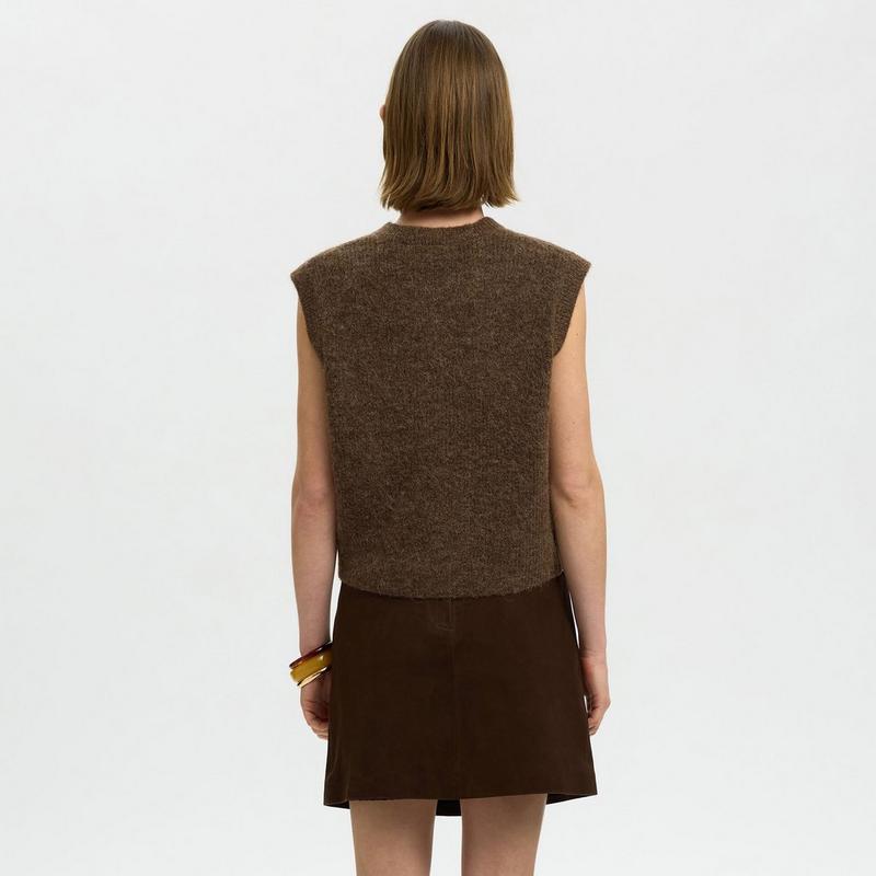 Selected Gilet en tricot de m&eacute;lange de laine Lulu pour femmes