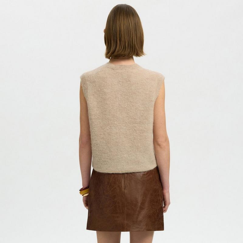 Selected Gilet en tricot de m&eacute;lange de laine Lulu pour femmes