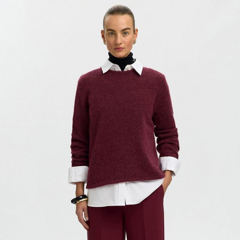 Selected Chandail en tricot en m&eacute;lange de laine pour femmes