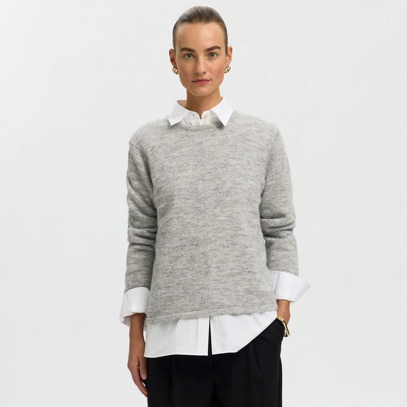 Selected Chandail en tricot en m&eacute;lange de laine pour femmes